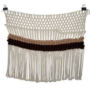 Large 39x34 Boho Macrame Wall Hanging Fringe Neutral Decor